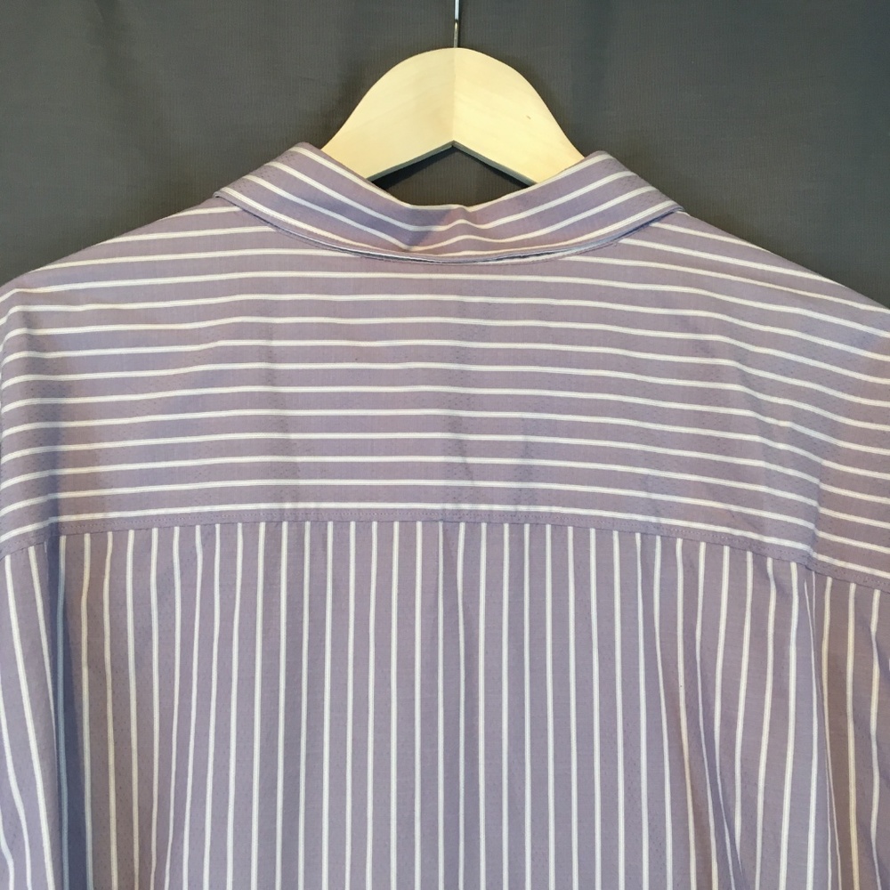 Men's Lavender Perry Ellis Striped LS Shirt - Picture 8 of 8